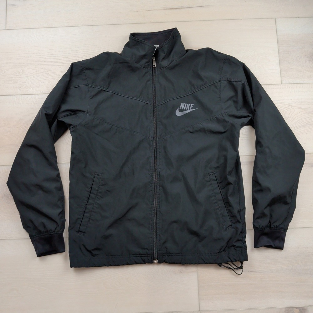 Vintage Nike Sportswear Mens Full Zip Windbreaker Jacket Black 274009-010 Medium